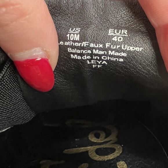 Sam Edelman Size 10 Shoes Leya Black Velvet Faux Fur Pom Pom Slip-On Women's - Picture 5 of 11